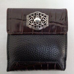 BRIGHTON Vintage Croc Embossed Wallet Snap Bifold